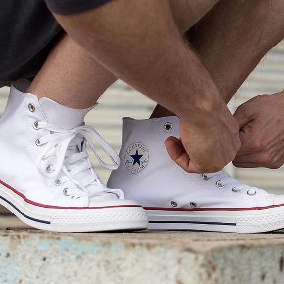 BRAND NEW men converse all star hi top white shoes size US 12 & US 13 - Picture 5 of 10